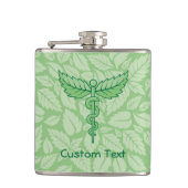 Caducee avec fond de feuilles Flacon (Devant)