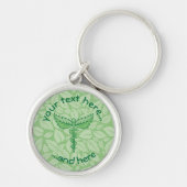 Caducée avec porte-clés de fond à feuilles (Devant)