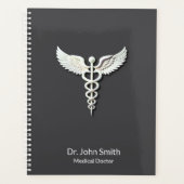 Caducée blanche blanche détaillée Anthracite Médic (Devant)