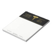 Caducée Médical Classy Or sur Noir - Bloc-notes (Tourné)