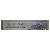 Caducée Médicale professionnel de chrome - plaque (Devant)