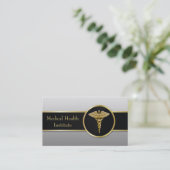 Caducée Médicale professionnel d'or - carte de (Debout devant)