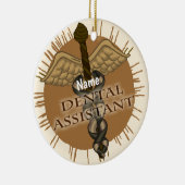 Caduceus aangepaste tandheelkundige assistent orna keramisch ornament (Rechts)