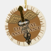 Caduceus aangepaste tandheelkundige assistent orna keramisch ornament (Voorkant)