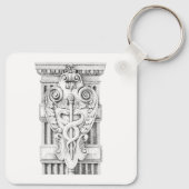 CADUCEUS Aluminium Vierkante Sleutelhanger (Achterkant)