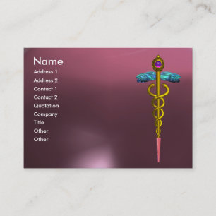 CADUCEUS AMETHYST trillend goudroze paars grijs Visitekaartje