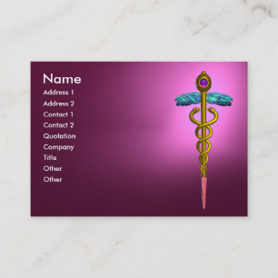 CADUCEUS AMETHYST trillend goudroze paars violet Visitekaartje