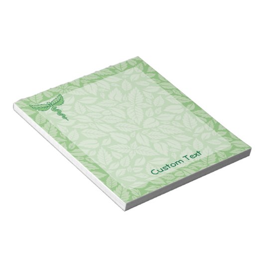 Caduceus avec Bloc-notes Arrière - plan Feuille (Incliné)