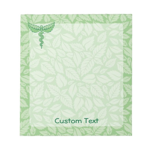 Caduceus avec Bloc-notes Arrière - plan Feuille (Devant)