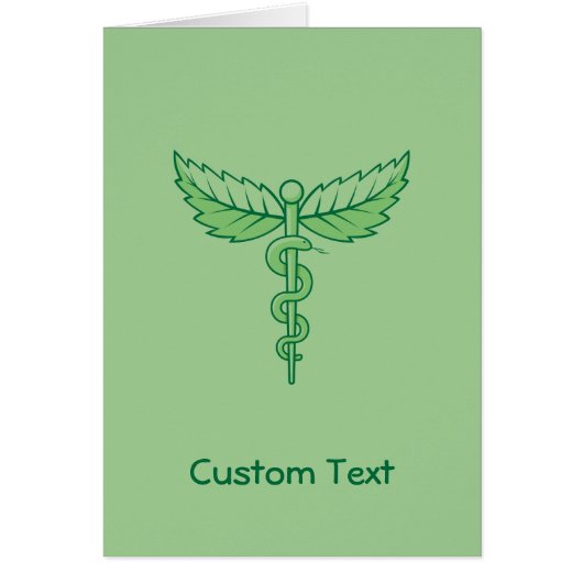 Caduceus avec carte de voeux Feuille (Devant)