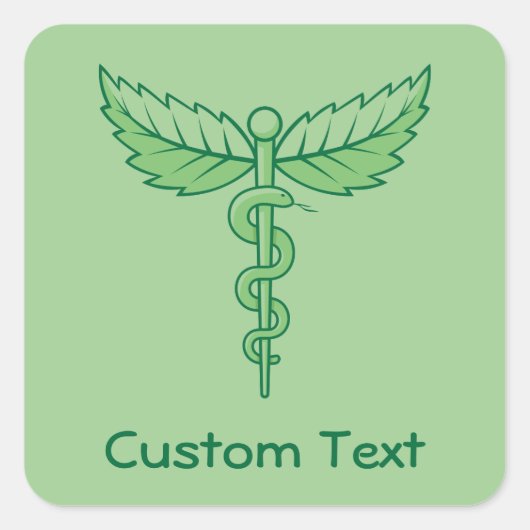 Caduceus avec Sticker Carré Feuille (Devant)