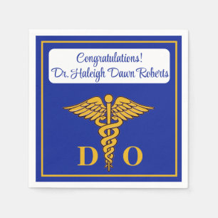 Caduceus Blue & Gold Medical School Afstuderen Servet
