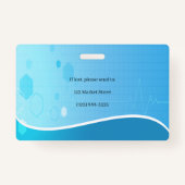 Caduceus Blue Medische hartslag Foto-ID Badge (Achterkant)