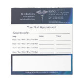 Caduceus Chrome Dark Holograph Medische afspraak Notitieblok (Voorkant)