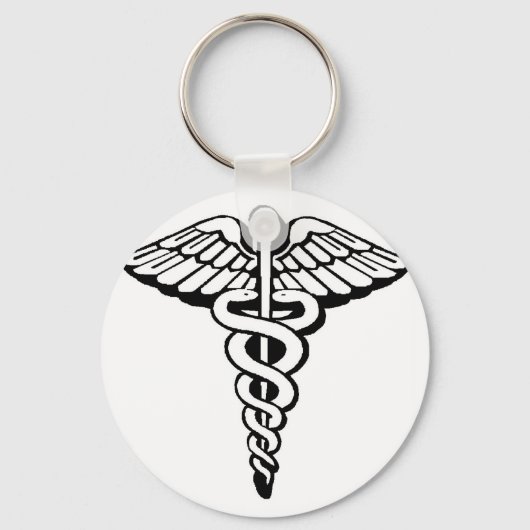 Caduceus Classic Button Sleutelhanger (Voorkant)
