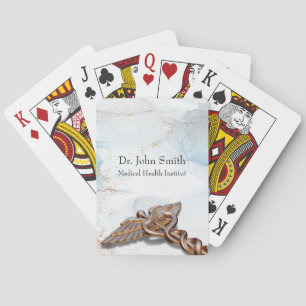 Caduceus Copper Roos Medical Gold Luxe Marble Pokerkaarten