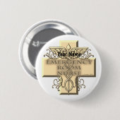 Caduceus Cross der Nurse Ronde Button 5,7 Cm (Voorkant /achterkant)