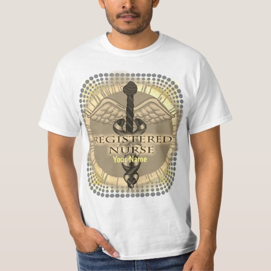 Caduceus custom RN Geregistreerd Verpleegster T-Sh T-shirt (Voorkant)