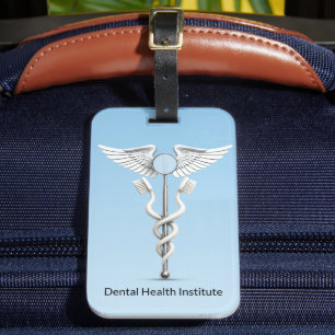 Caduceus Dental Mirror Witte Tandenborstel Medisch Bagagelabel