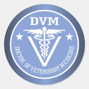Caduceus DVM 2 Ronde Sticker