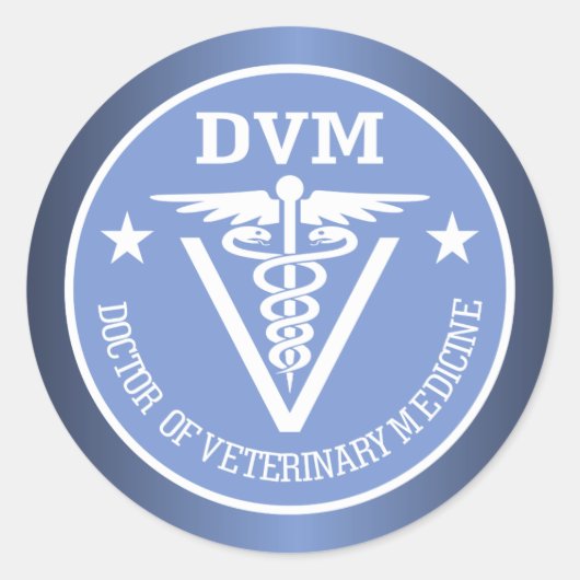 Caduceus DVM 2 Ronde Sticker (Voorkant)