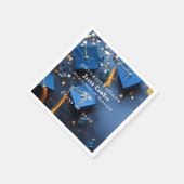 Caduceus Elegant Goud Wit Navy Blauw Afstuderen Servet (Hoek)