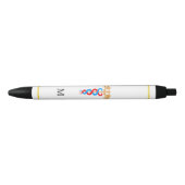 Caduceus en Monogram op witte achtergrond Zwarte Inkt Pen (Voorkant)