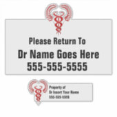 Caduceus, étiquette de bagage du médecin (Devant)