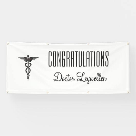 Caduceus Gefeliciteerd Doctor Nurse EMT Spandoek (Horizontaal)
