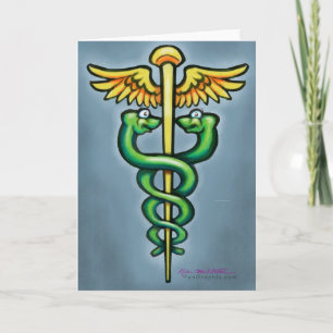 Caduceus gevouwen Wenskaart Kaart
