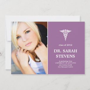 Caduceus Graduation Médicale Photo Invitation