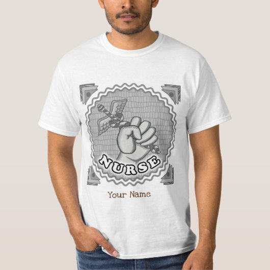 Caduceus Hand custom Nurse T-shirt (Voorkant)