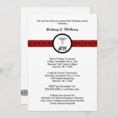 Caduceus Infirmière Invitation de diplôme Noir et (Devant / Derrière)