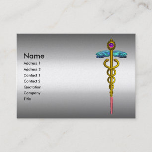CADUCEUS, levendig goud metallic, amethist Visitekaartje