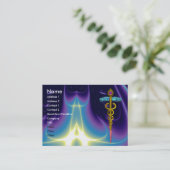 CADUCEUS, levendige gouden amethist Visitekaartje (Staand voorkant)