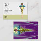 CADUCEUS, levendige gouden amethist Visitekaartje (Voorkant / Achterkant)