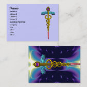 CADUCEUS, levendige gouden amethist Visitekaartje (Voorkant / Achterkant)