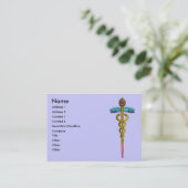 CADUCEUS, levendige gouden amethist Visitekaartje (Staand voorkant)