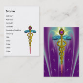 CADUCEUS, levendige gouden amethist Visitekaartje (Voorkant / Achterkant)