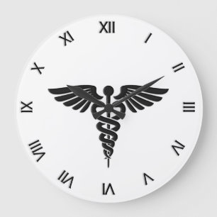 Caduceus Medical Insignia Roman Numeras Grote Klok