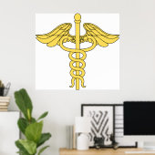Caduceus Medical Symbol Poster (Thuiskantoor)