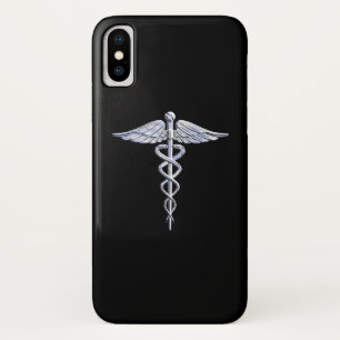 Caduceus Medical Symbool op zwart iPhone X Hoesje