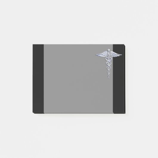 Caduceus Medical Symbool op zwart Post-it® Notes (Voorkant)