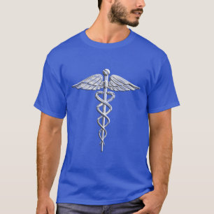 Caduceus Medical Symbool op zwart T-shirt