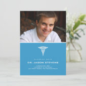 Caduceus Médicale Graduation Invitation (Debout devant)