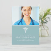 Caduceus Médicale Graduation Invitation (Debout devant)