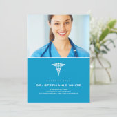 Caduceus Médicale Graduation Invitation (Debout devant)