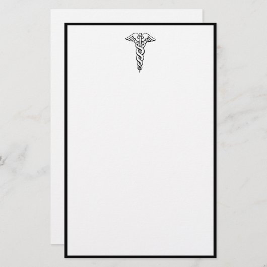 Caduceus medisch symbool briefpapier (Voorkant / Achterkant)