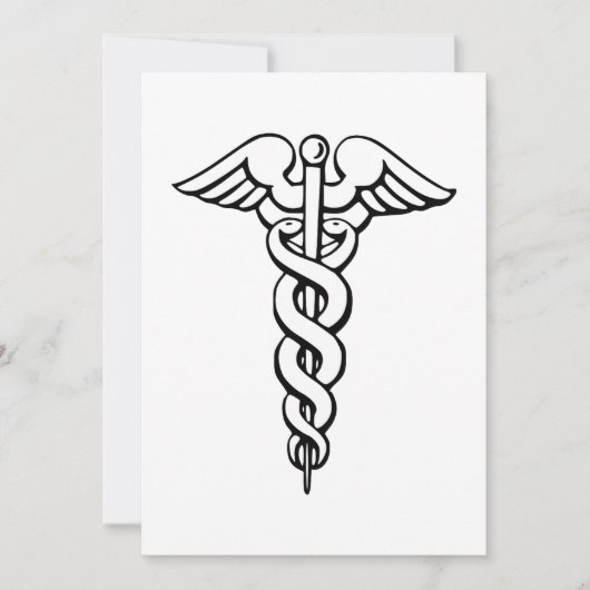 Caduceus medisch symbool kaart (Voorkant)