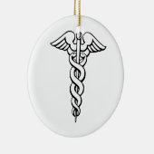 Caduceus medisch symbool keramisch ornament (Rechts)